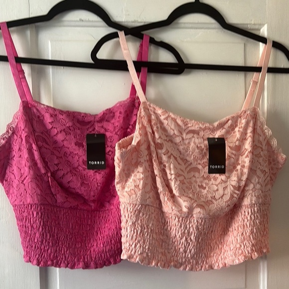 Torrid Smocked Lace Crop Top - Picture 1 of 5